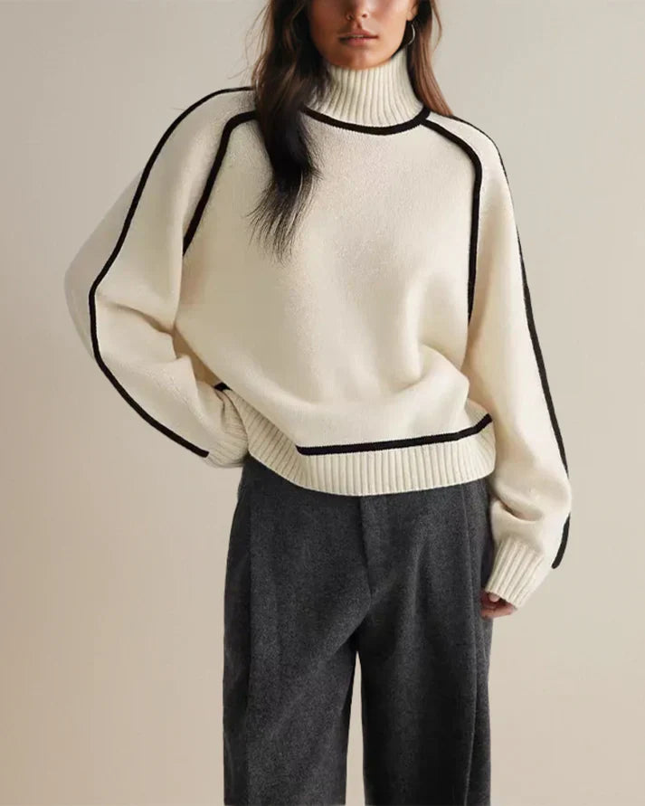 Violette - Elegancki sweter z wysokim kołnierzem dla kobiet