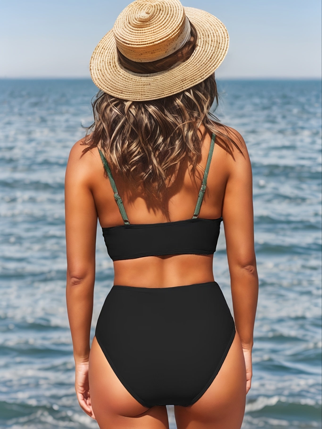 Marzena | Dwukolorowy Bikini Z Wysokim Stanem