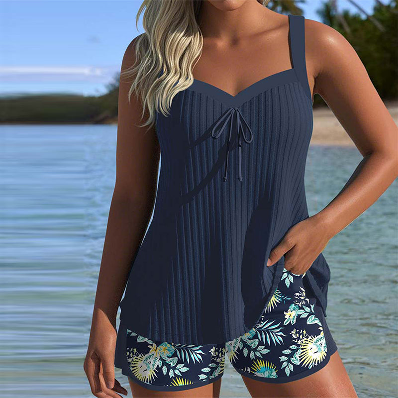 Clémence | Dwuczęściowy Strój Kąpielowy Tankini w Paski