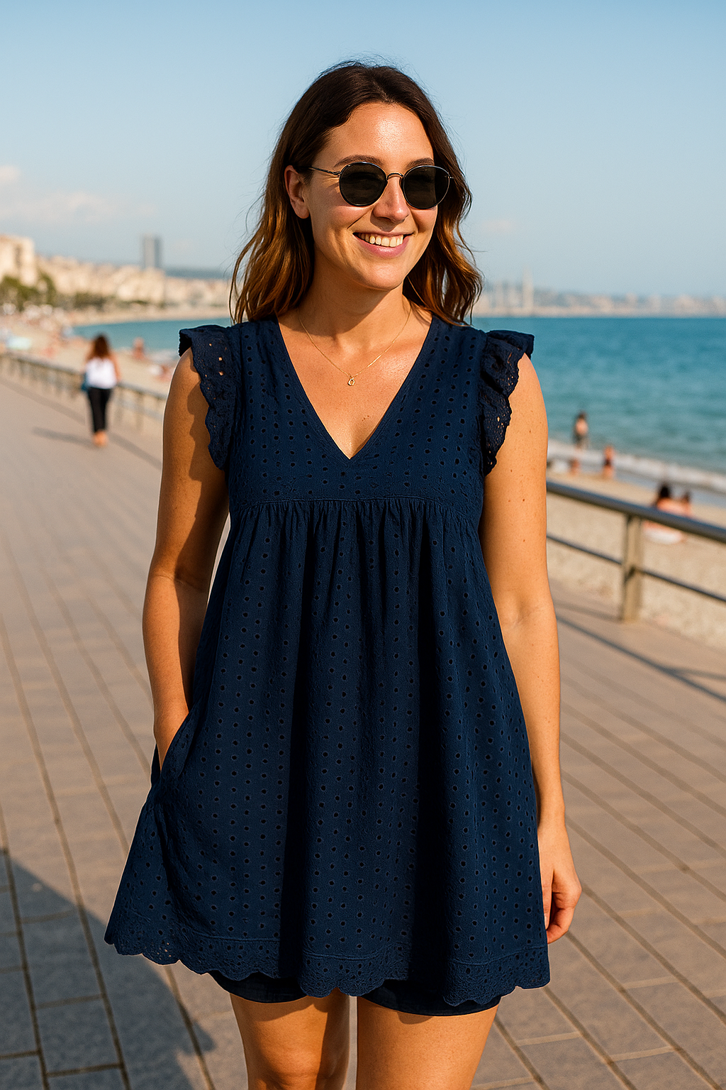 Noémie | Letnia Sukienka z Kieszeniami