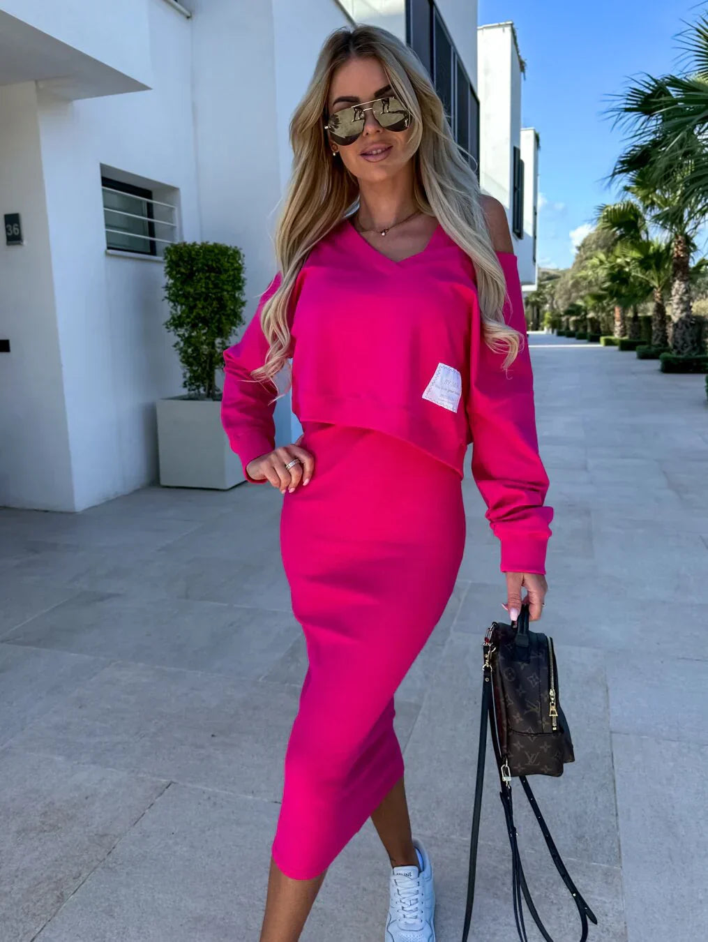 Laurine – Zestaw Casual Sukienka & Bluza