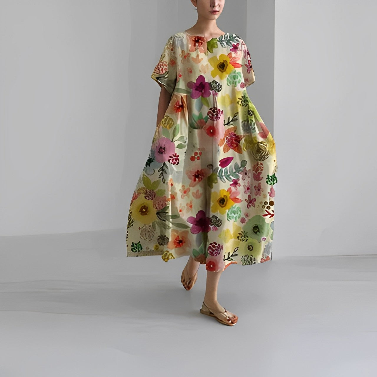 Amelia - Boho sukienka w kwiaty