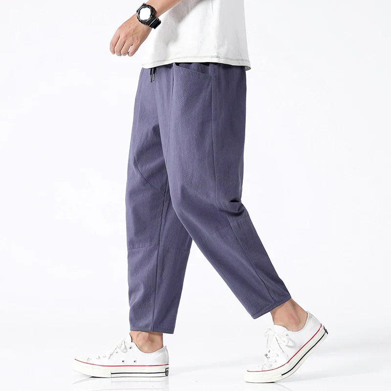 Wiktor™ | Spodnie Cropped Z Lnu