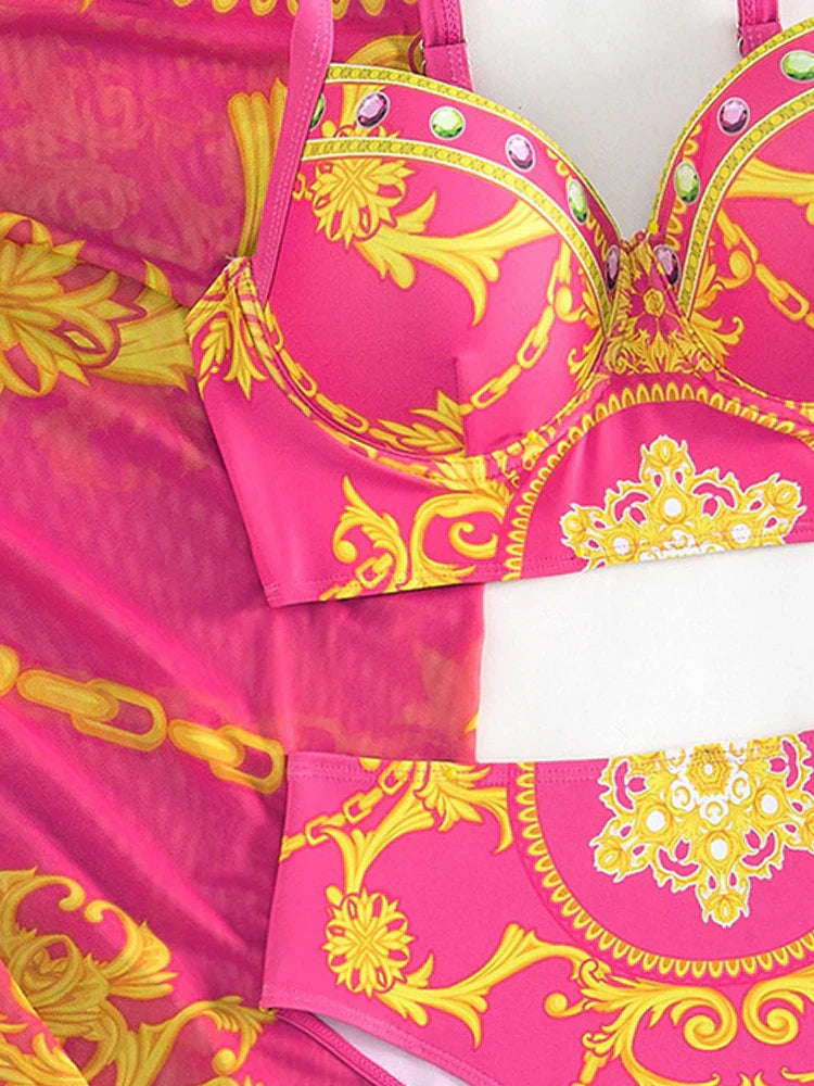 Esme™ - Bikini Bohemiczne Push-Up z Pasującym Pareo