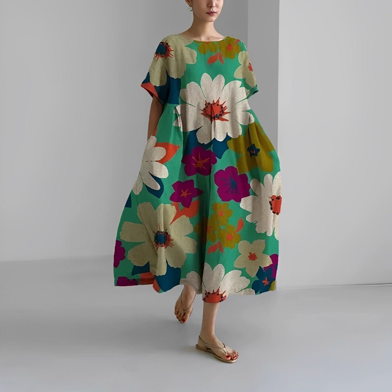 Claire - Boho Sukienka w Kwiatowy Wzór