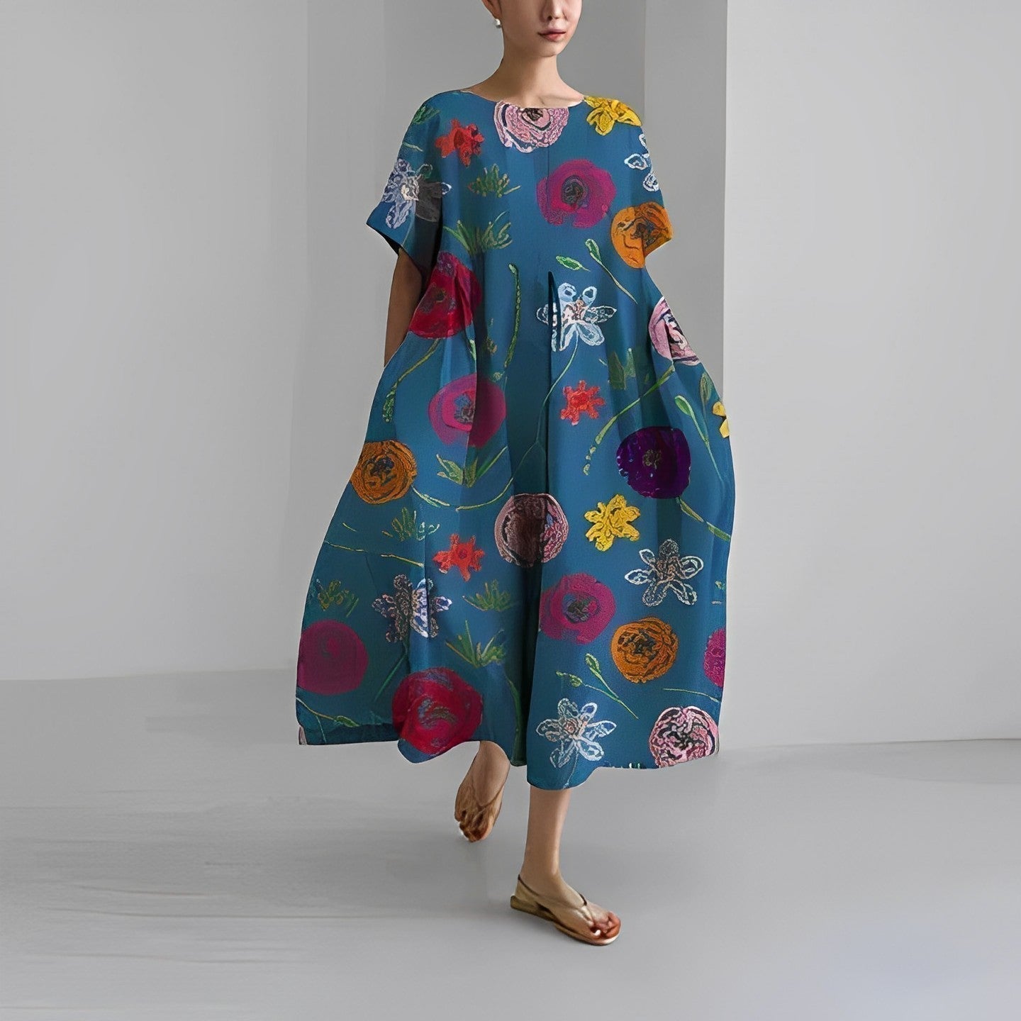 Claire - Boho Sukienka w Kwiatowy Wzór