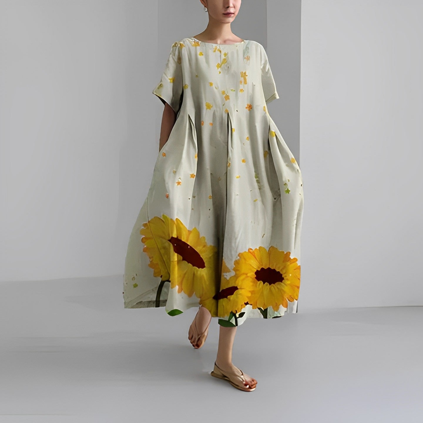 Claire - Boho Sukienka w Kwiatowy Wzór