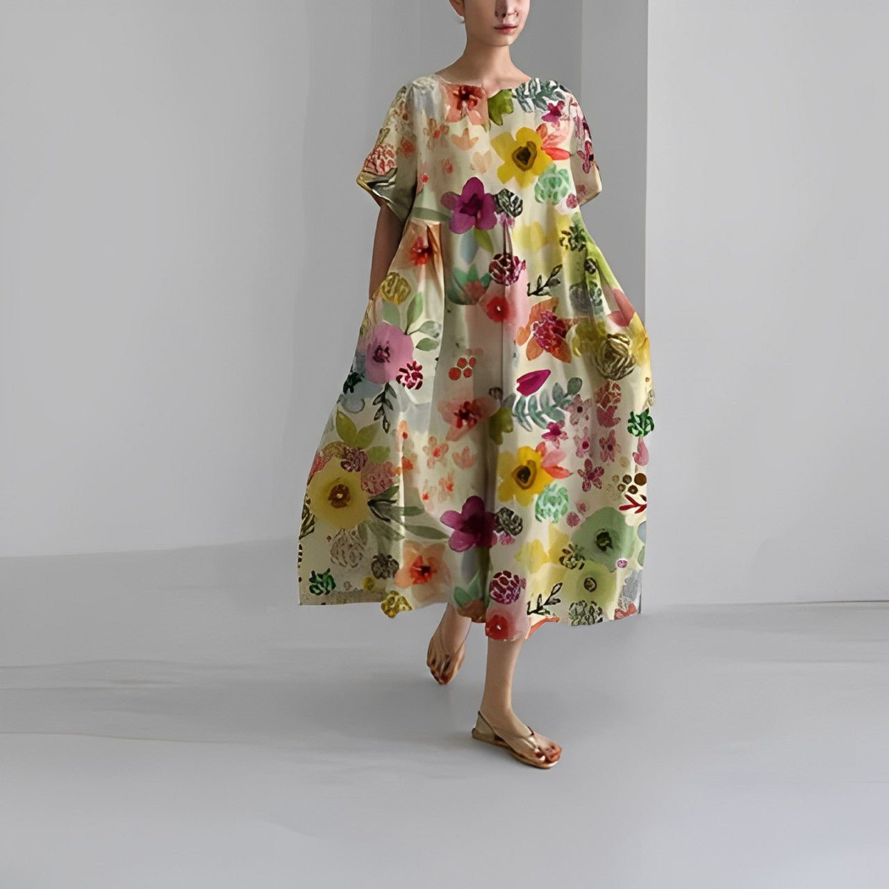 Claire - Boho Sukienka w Kwiatowy Wzór