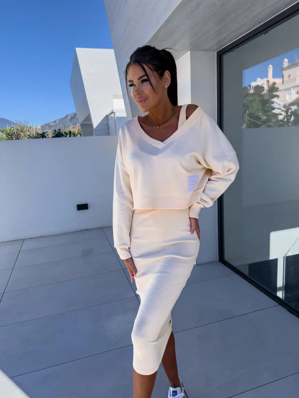Laurine – Zestaw Casual Sukienka & Bluza