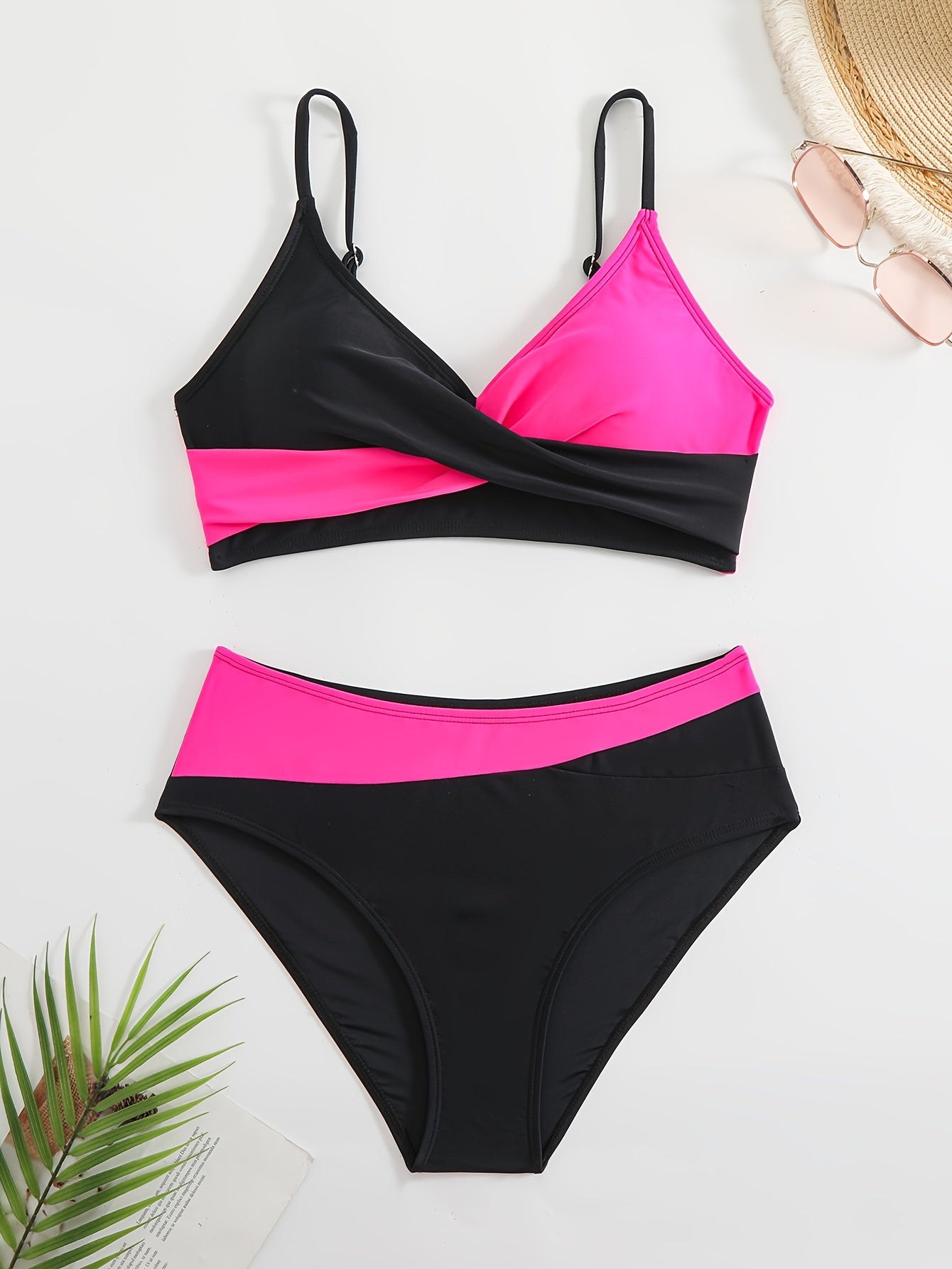 Marzena | Dwukolorowy Bikini Z Wysokim Stanem