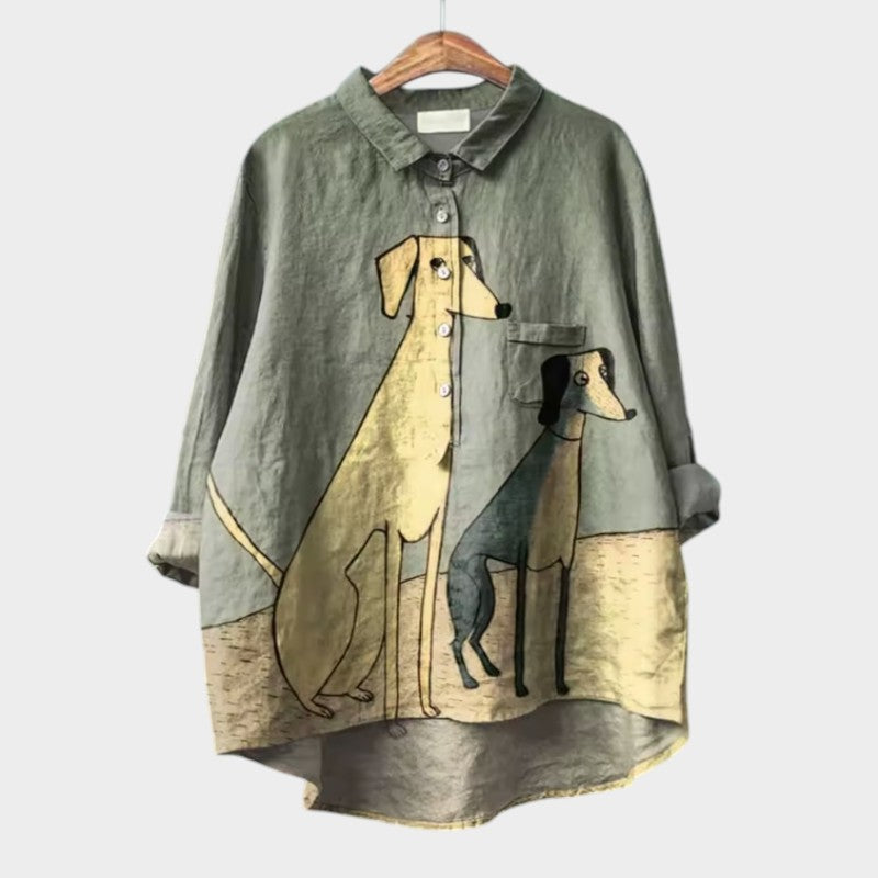 Vika™ | Koszula Oversize z Zabawnym Wzorem i Codziennym Komfortem dla Beztroskiego Wyglądu