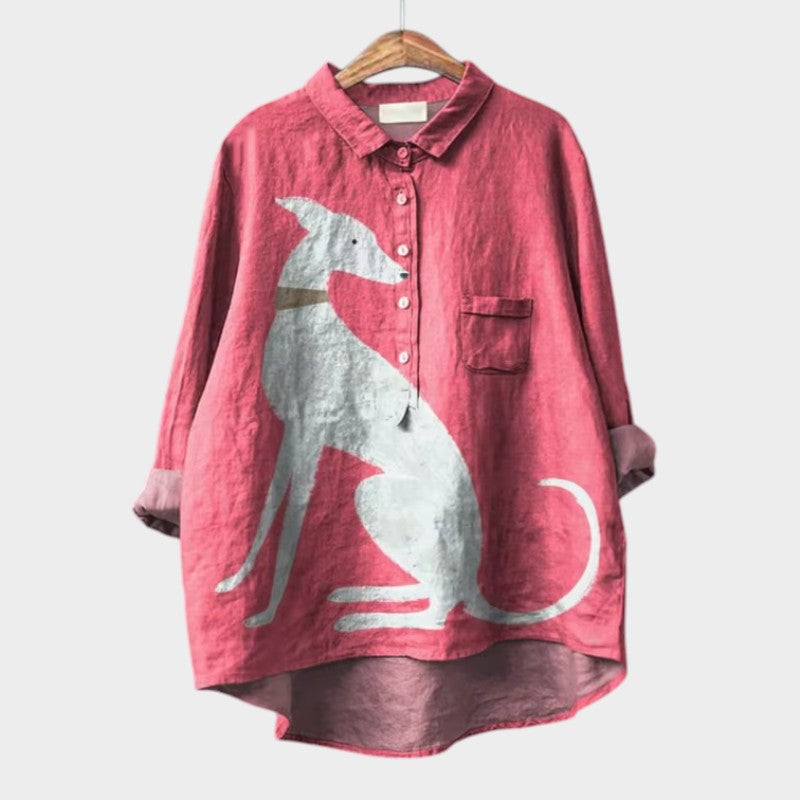 Vika™ | Koszula Oversize z Zabawnym Wzorem i Codziennym Komfortem dla Beztroskiego Wyglądu
