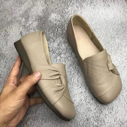 Buty damskie skórzane na miękkiej podeszwie, antypoślizgowe