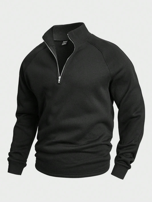 Adam™ | Sweter Rozpinany Do Połowy
