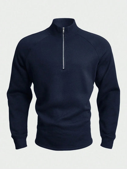 Adam™ | Sweter Rozpinany Do Połowy