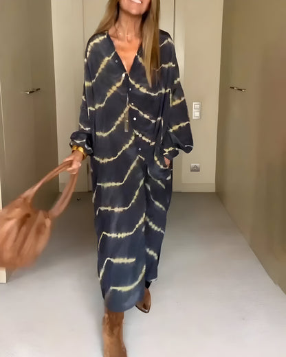 Eva | Długa boho sukienka w paski