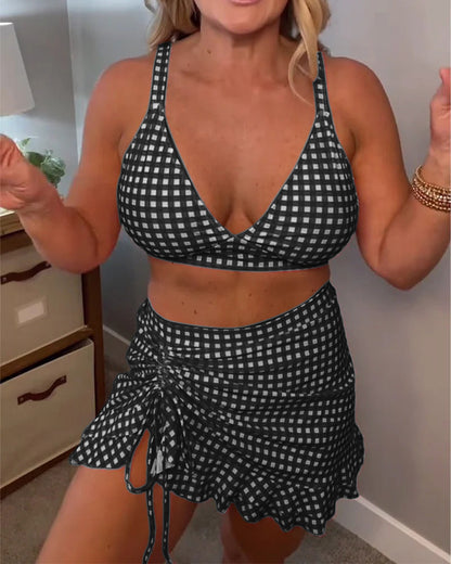 Estelle | Zestaw bikini na ramiączkach w kratkę