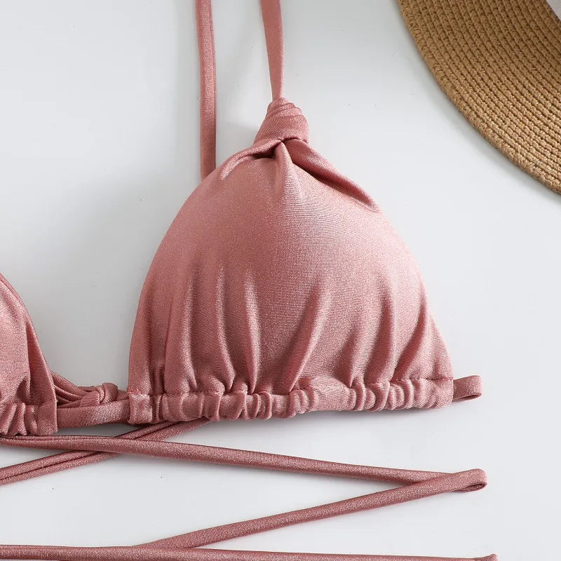 Zaria™ - Seksowne bikini z krzyżującymi się taśmami i pustym wzorem