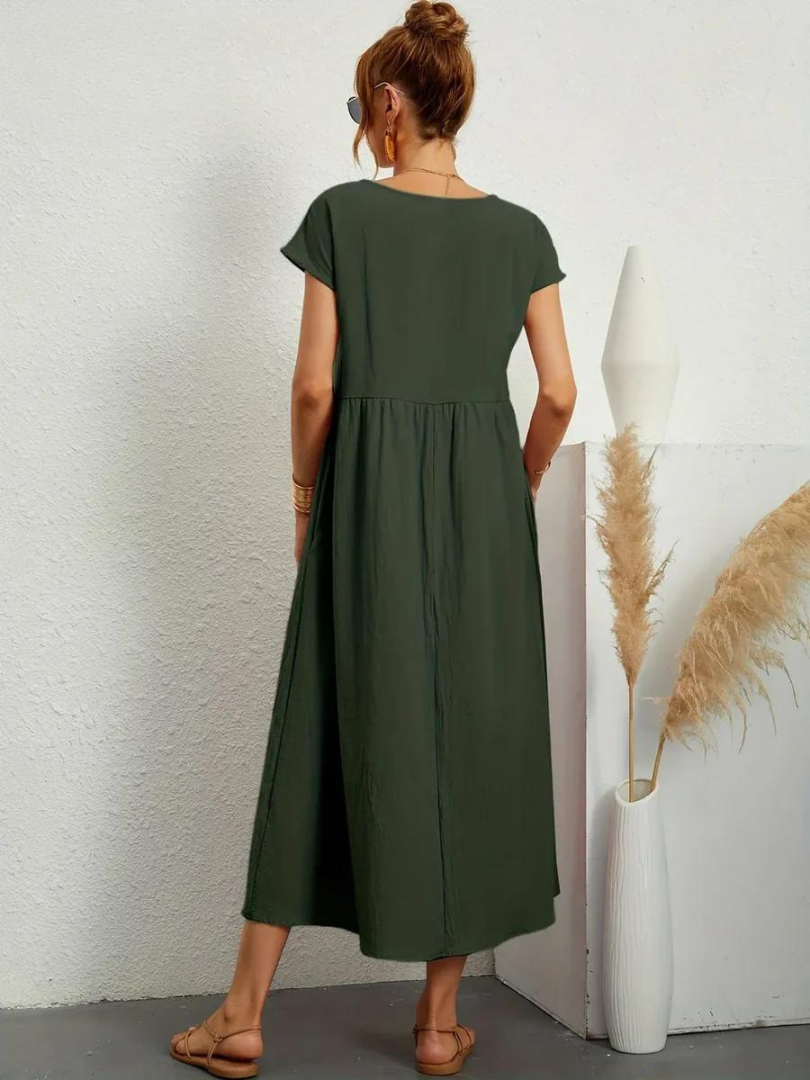 Ruby™ | Elegancka Sukienka z Bawełny i Lnu
