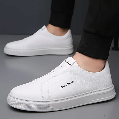 Witold™ | Casualne Skórzane Trampki Bez Sznurowadeł