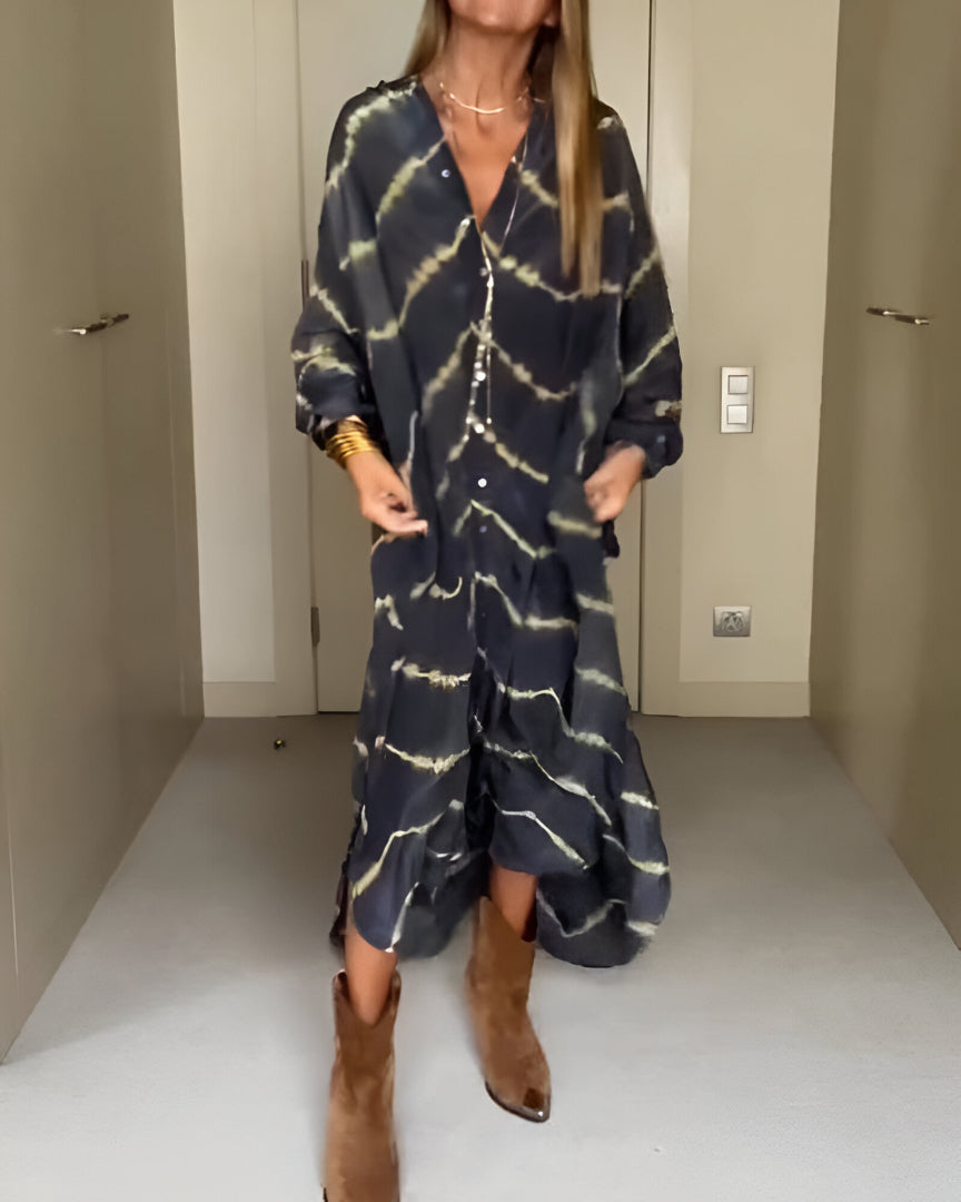 Eva | Długa boho sukienka w paski