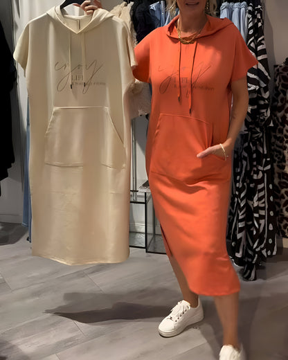 Élise | Luźna sukienka z kapturem