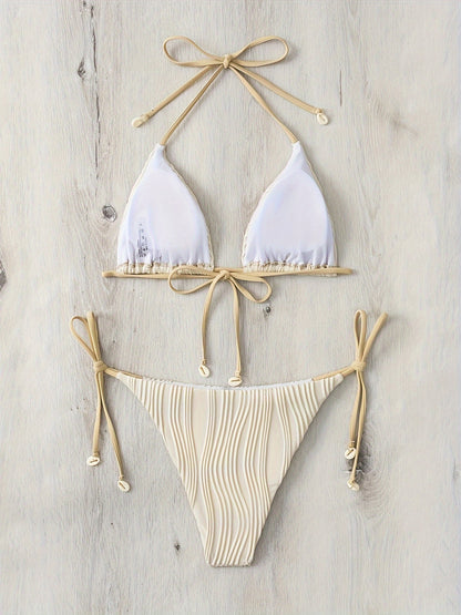 Liwia | Marszczony Bikini Z Muszelkami