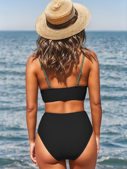 Marzena | Dwukolorowy Bikini Z Wysokim Stanem