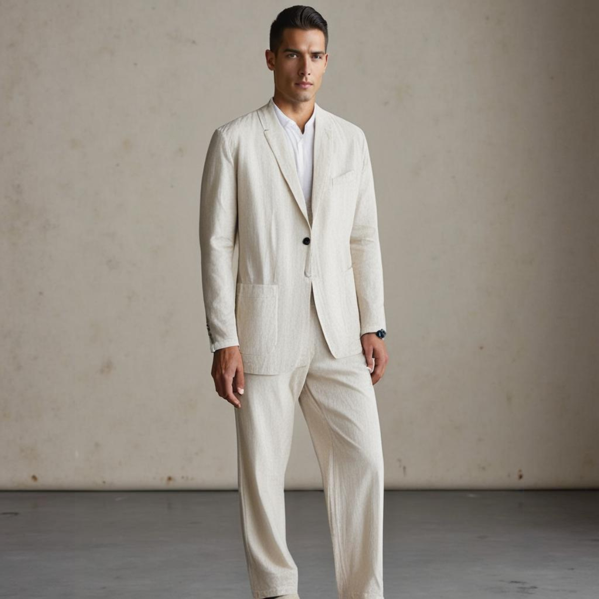 Patryk™ | Elegancki lniany garnitur