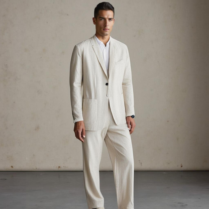 Patryk™ | Elegancki lniany garnitur