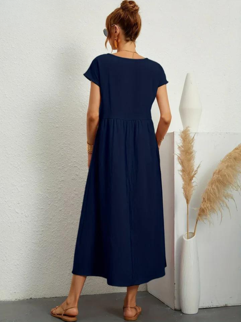 Ruby™ | Elegancka Sukienka z Bawełny i Lnu