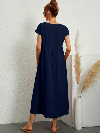 Ruby™ | Elegancka Sukienka z Bawełny i Lnu