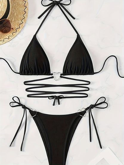 Oktawia | Bikini Z Sercami I Paskami
