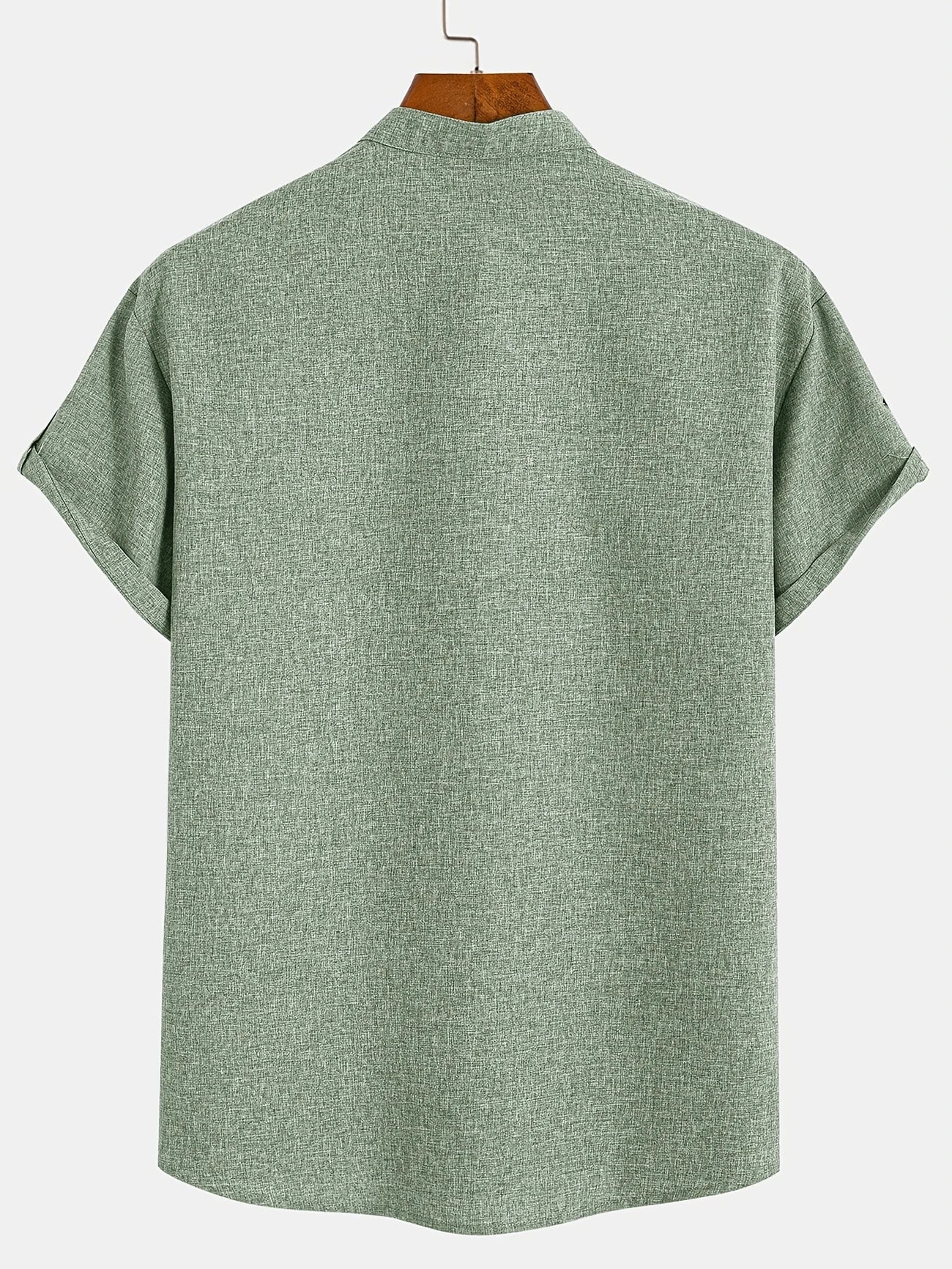 Elliott™ | Elegancka Koszula Krótki Rękaw z Stojącym Kołnierzem