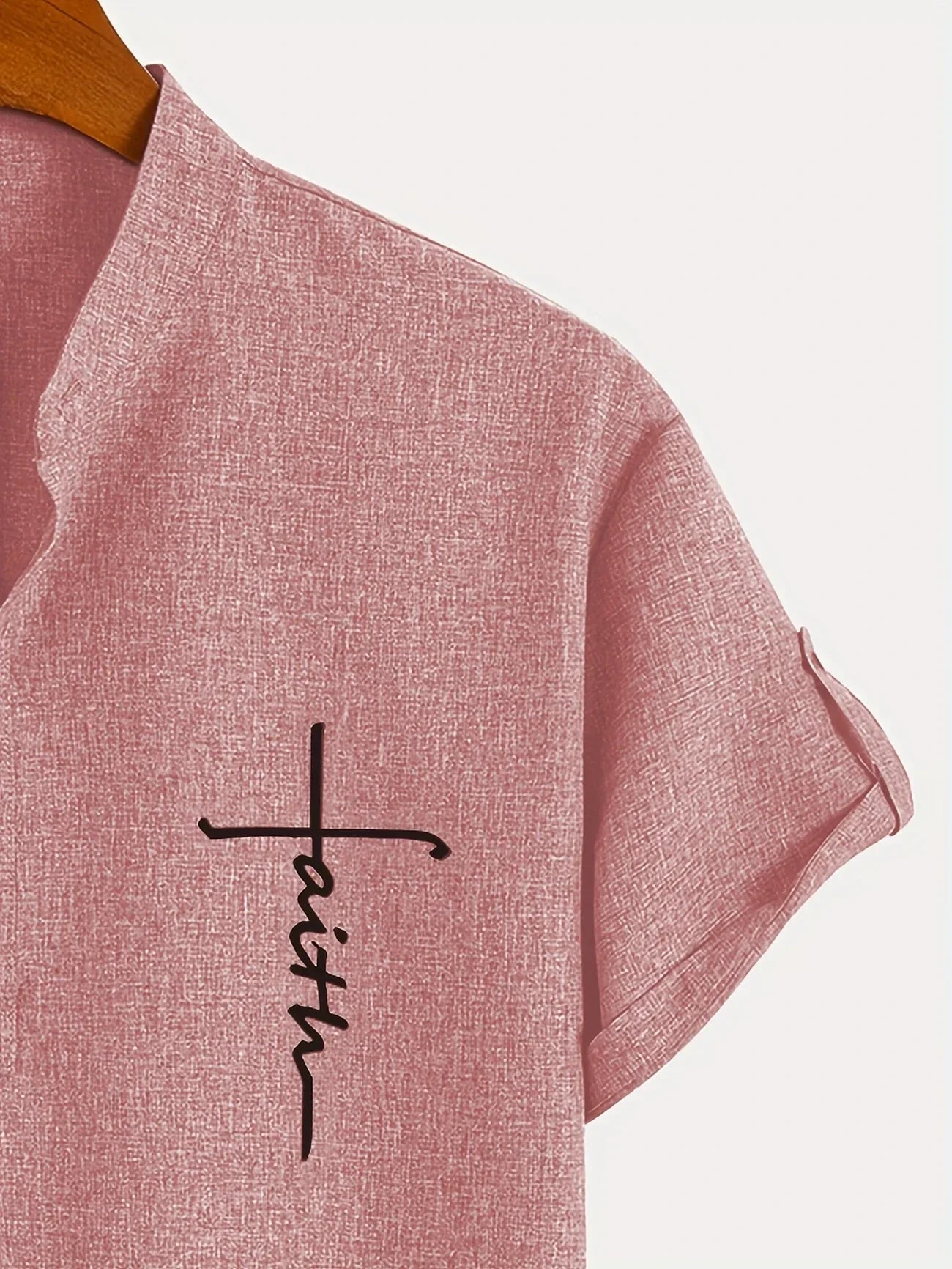 Elliott™ | Elegancka Koszula Krótki Rękaw z Stojącym Kołnierzem