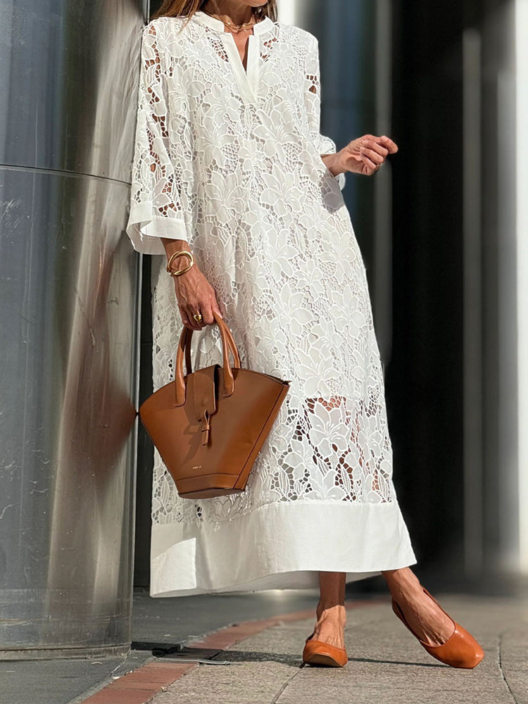 Sophie™ | Elegancka Sukienka z Koronkowymi Wykończeniami