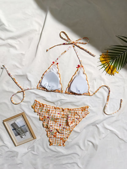 Dagnas | Bikini W Cytrynki Z Falbanką