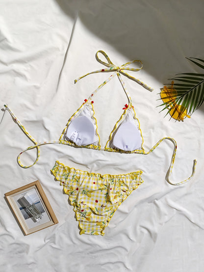 Dagnas | Bikini W Cytrynki Z Falbanką