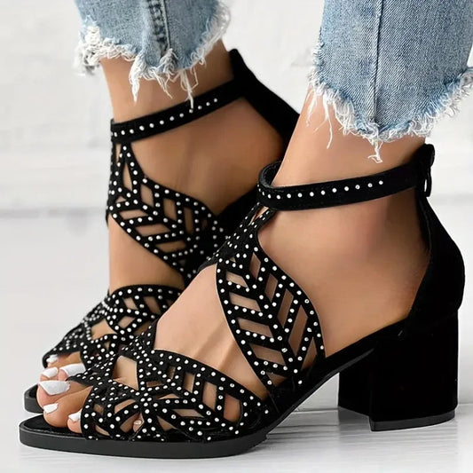 Nowe damskie buty na wysokim obcasie w stylu boho