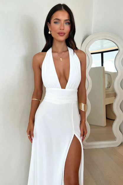 Jade | Elegancka sukienka z odkrytymi plecami i głębokim dekoltem