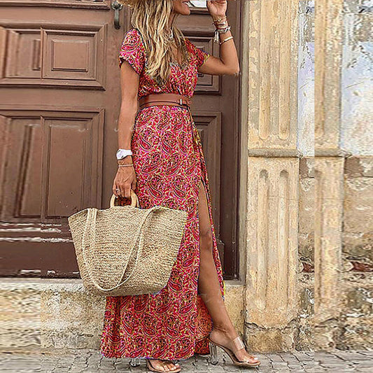 Gabriela™ - Maxi Ibiza Sukienka - W zestawie pasek