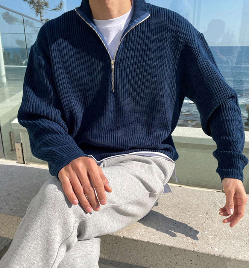 Ryszard™ | Sweter rozpinany do połowy
