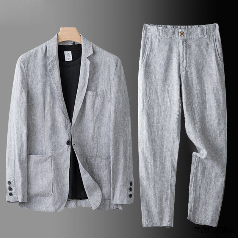 Patryk™ | Elegancki lniany garnitur