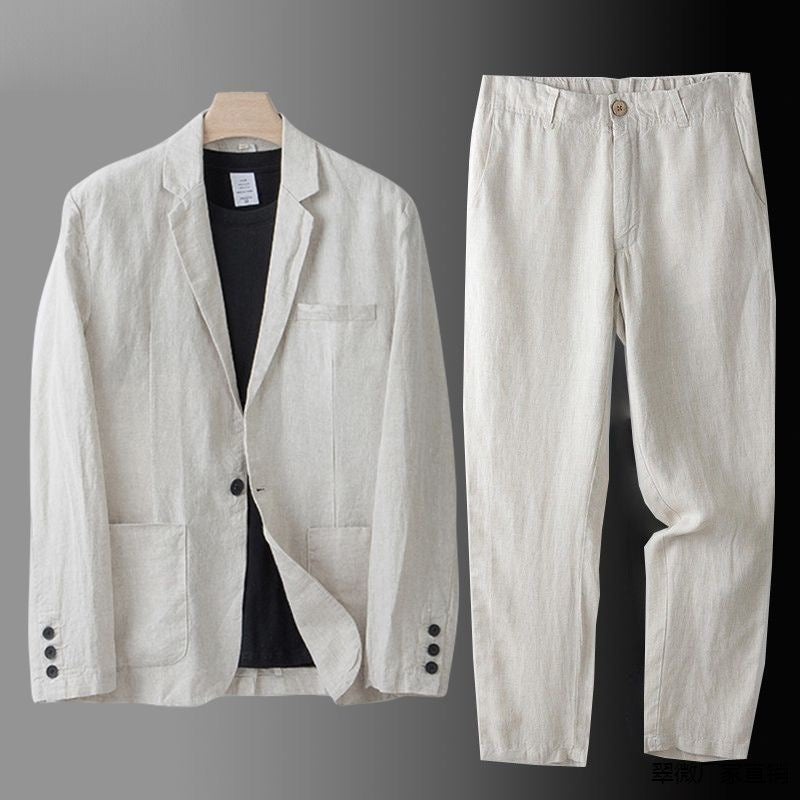 Patryk™ | Elegancki lniany garnitur