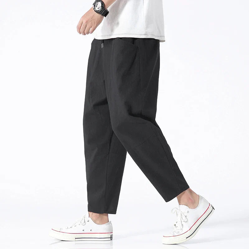 Wiktor™ | Spodnie Cropped Z Lnu