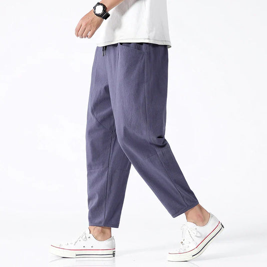 Wiktor™ | Spodnie Cropped Z Lnu