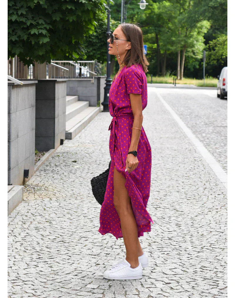 Suzanne - Elegancka sukienka z dekoltem w kształcie litery V