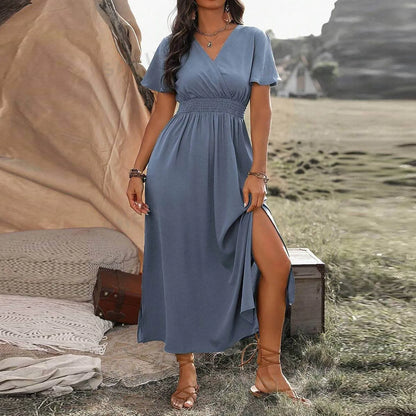 ALANA | Elegancka Maxi Sukienka z Pokryciem na Brzuch