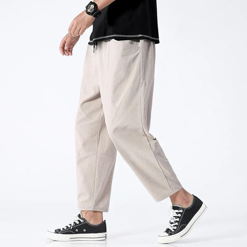 Wiktor™ | Spodnie Cropped Z Lnu