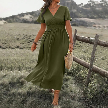 ALANA | Elegancka Maxi Sukienka z Pokryciem na Brzuch